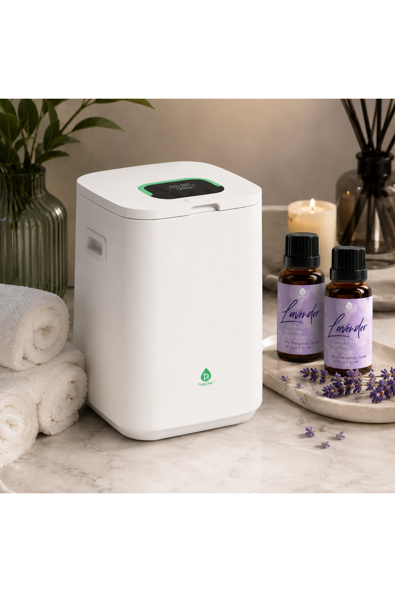 Luxury Home Spa Set Towel Warmer & Lavender Oil, Alternate, color, White