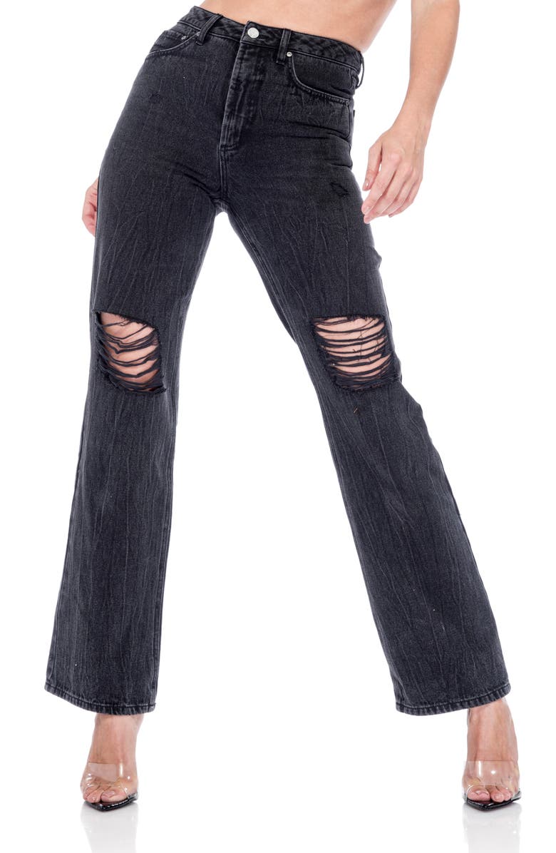 AFRM Oden Ripped High Waist Wide Leg Jeans, Main, color,