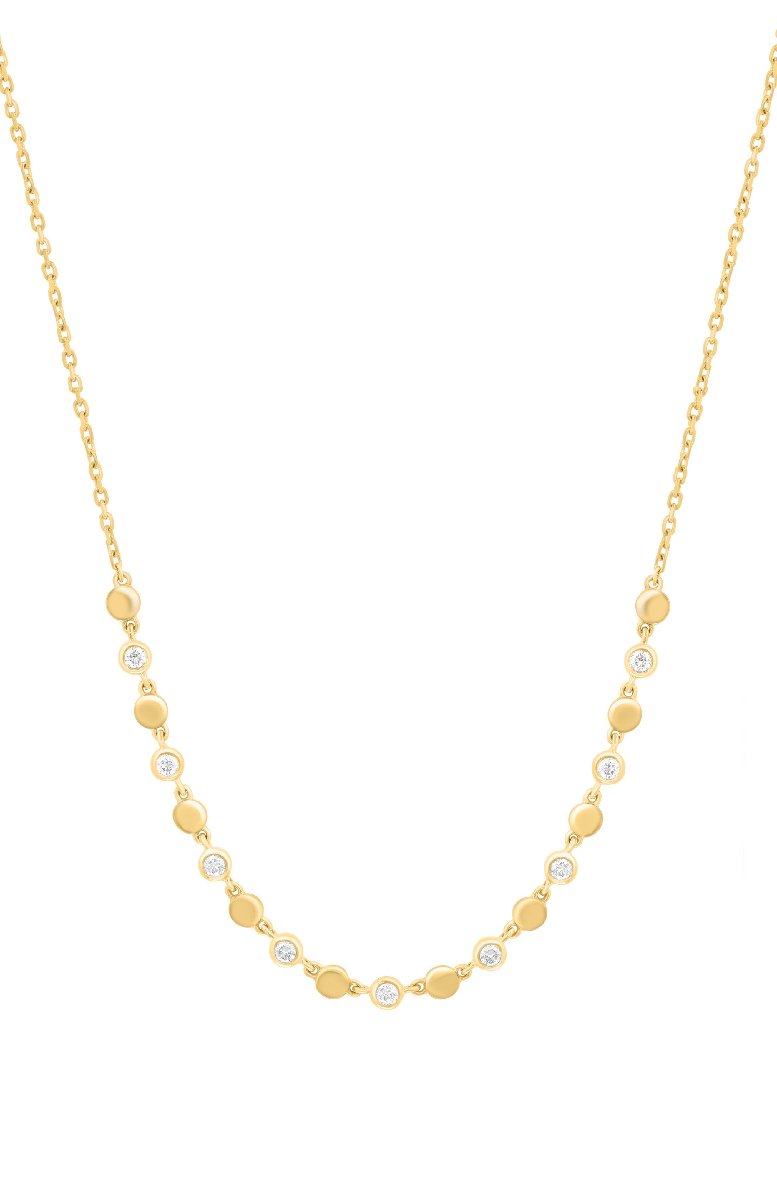EFFY 14K Gold Plated Sterling Silver Diamond Frontal Necklace