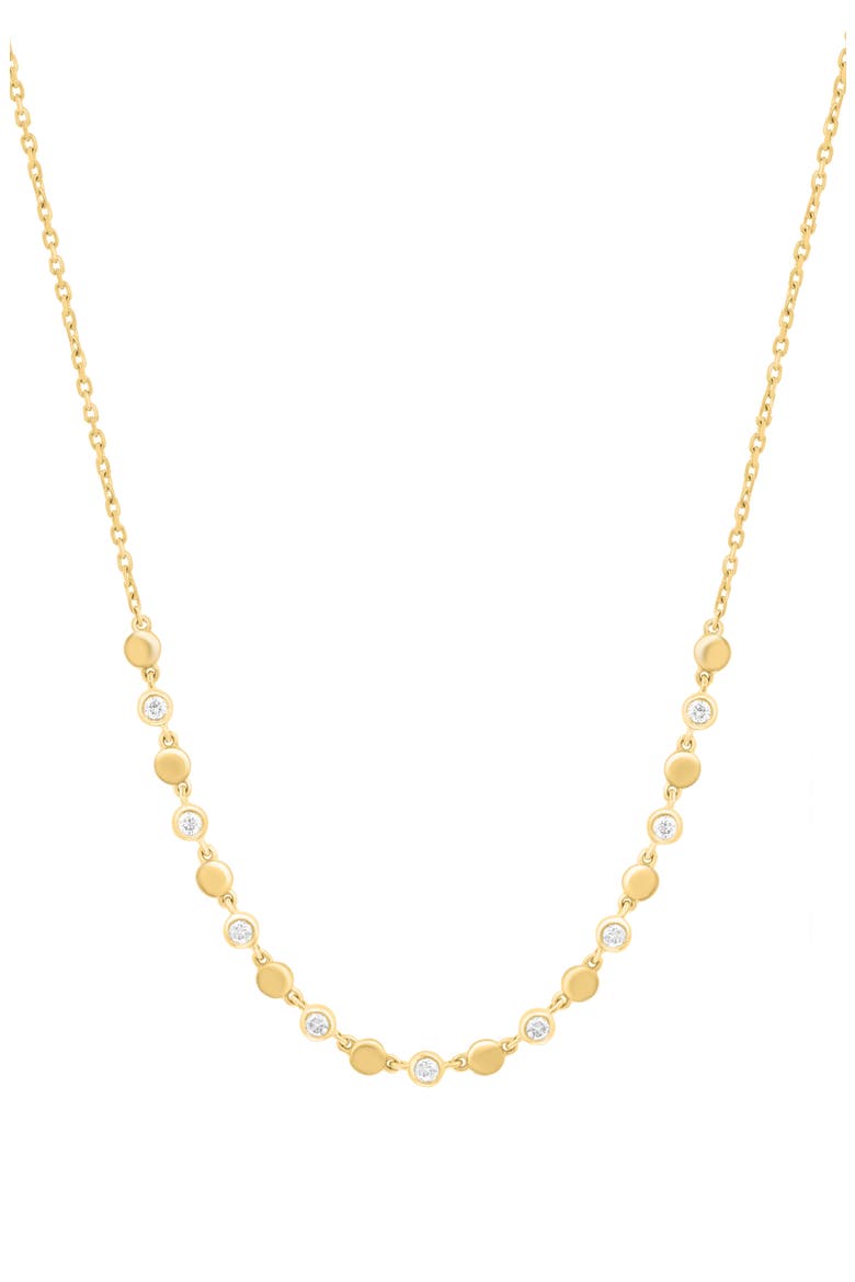 14K Gold Plated Sterling Silver Diamond Frontal Necklace, Main, color, GOLD