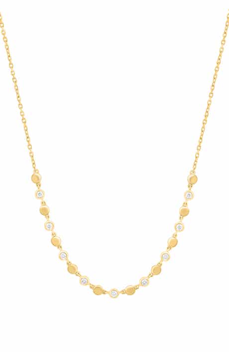 EFFY 14K Gold Plated Sterling Silver Diamond Frontal Necklace