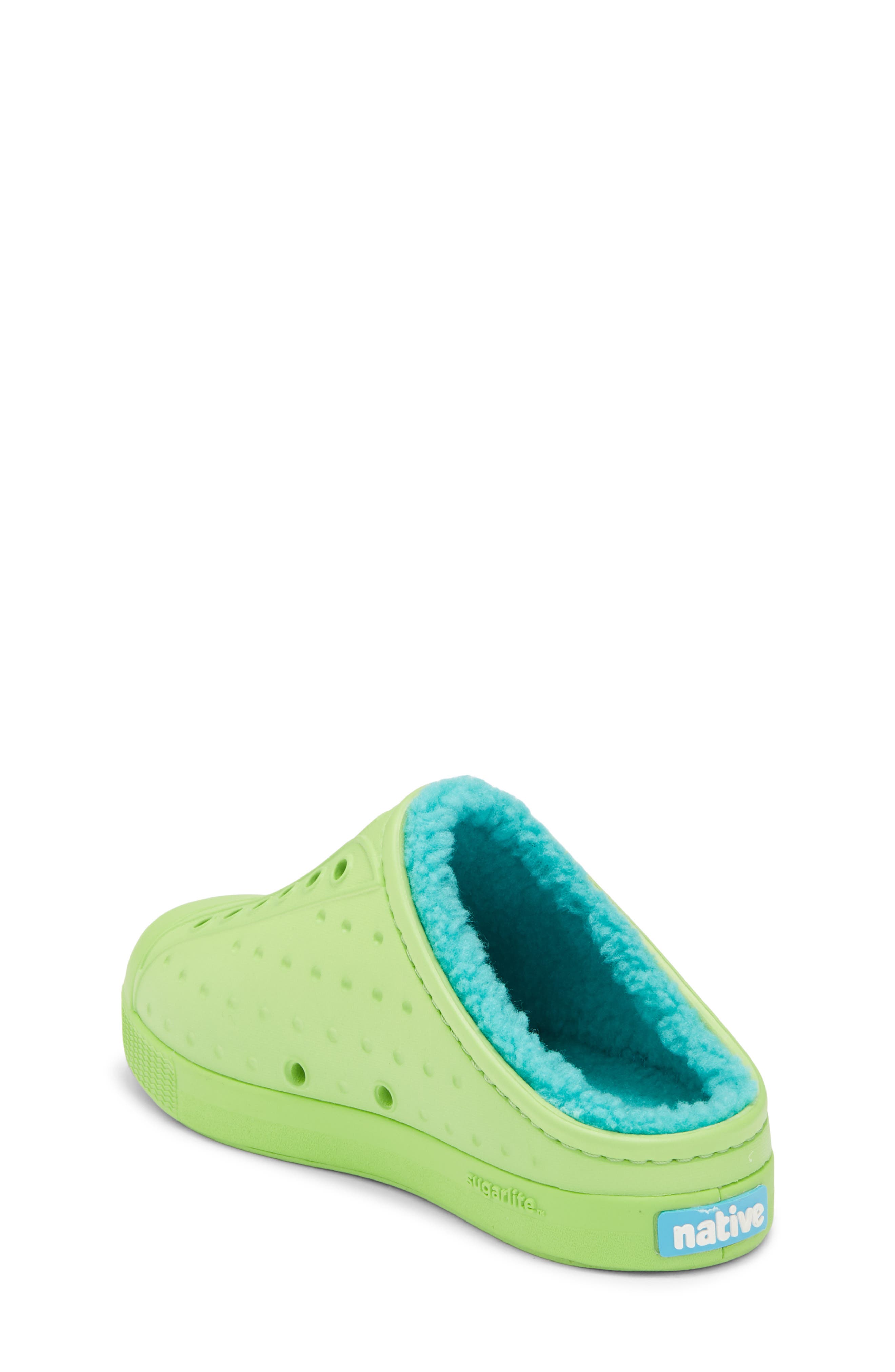 Native Shoes Kids' Jefferson Cozy Slippers, Alternate, color, Snap Green/ Maui Blue