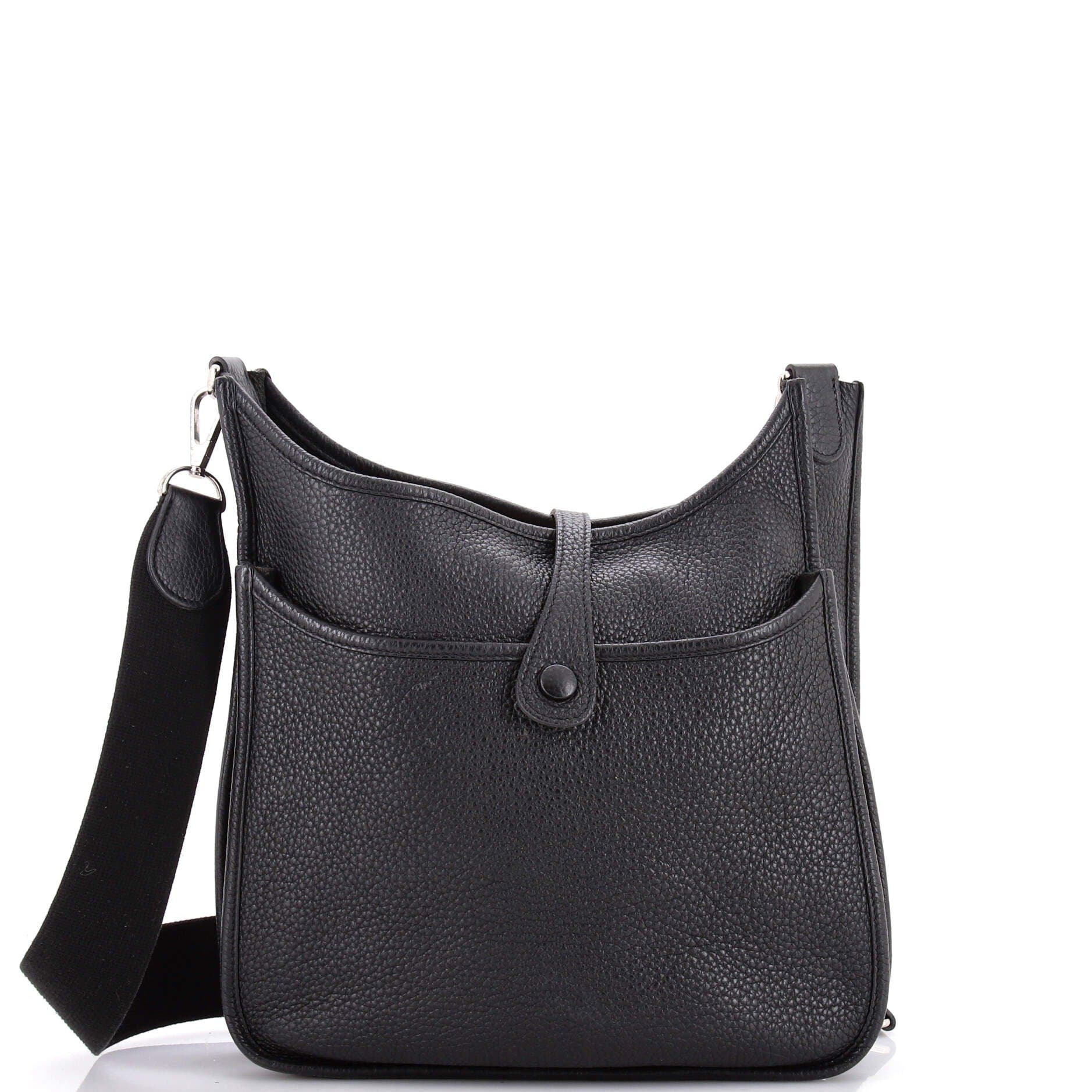 Pre-Owned Hermes Evelyne Bag Gen III Clemence PM, Alternate, color, Noir