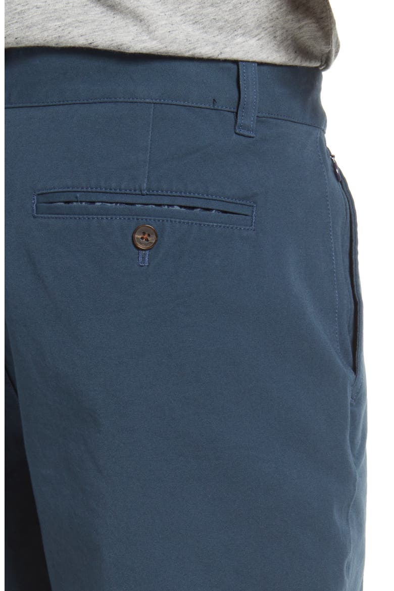 Washed Stretch Cotton Chino Shorts, Alternate, color, STEELY
