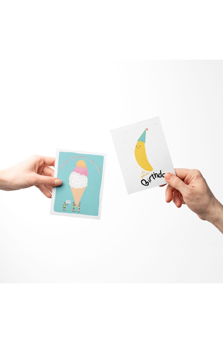 Ramus & Co Birthday Greeting Card Pack (3ct) "Ice Cream, Duck, Banana", Alternate, color, Multi-Pack