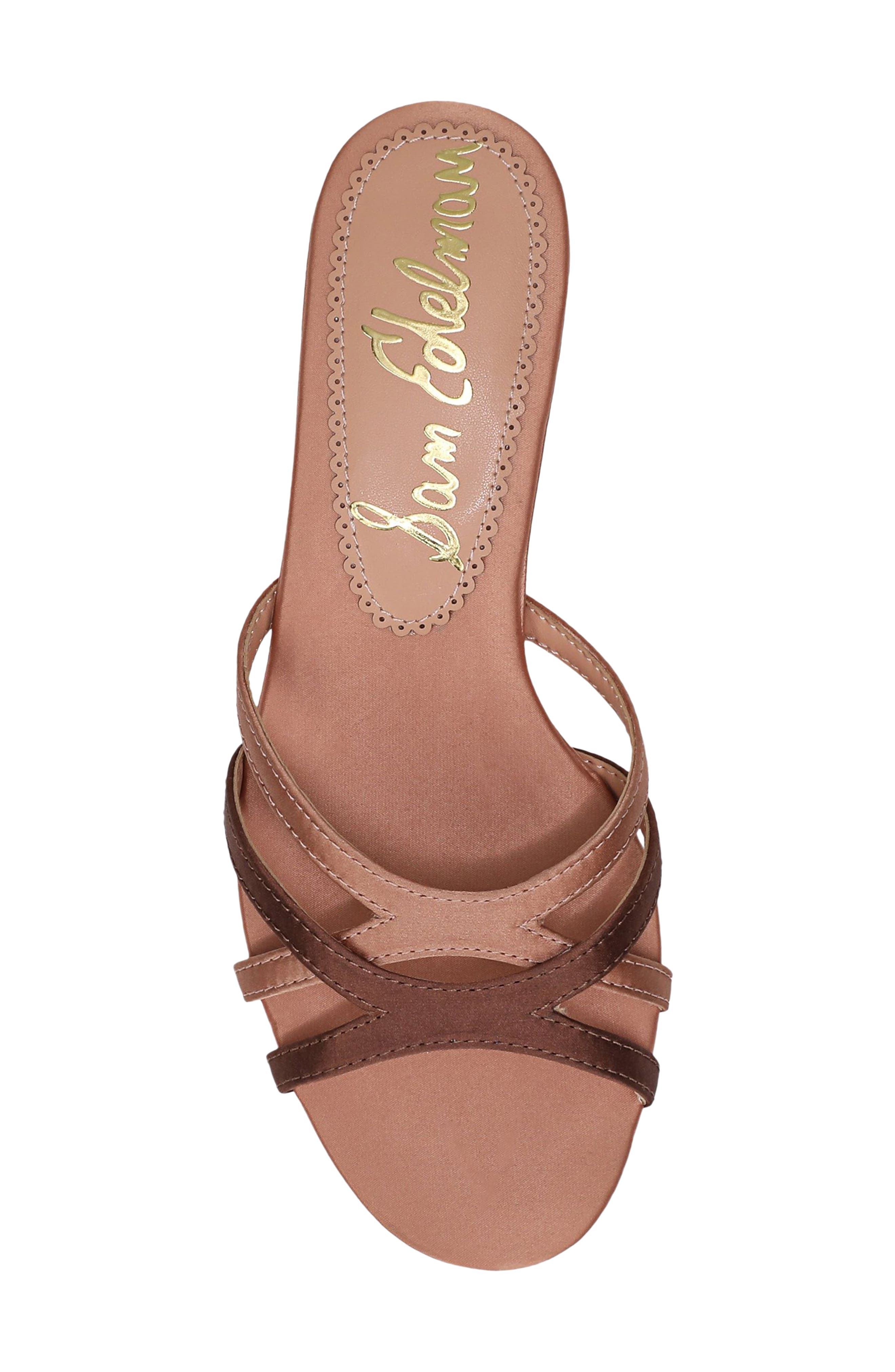 Camille Kitten Heel Sandal, Alternate, color, SPICED CORAL MULTI