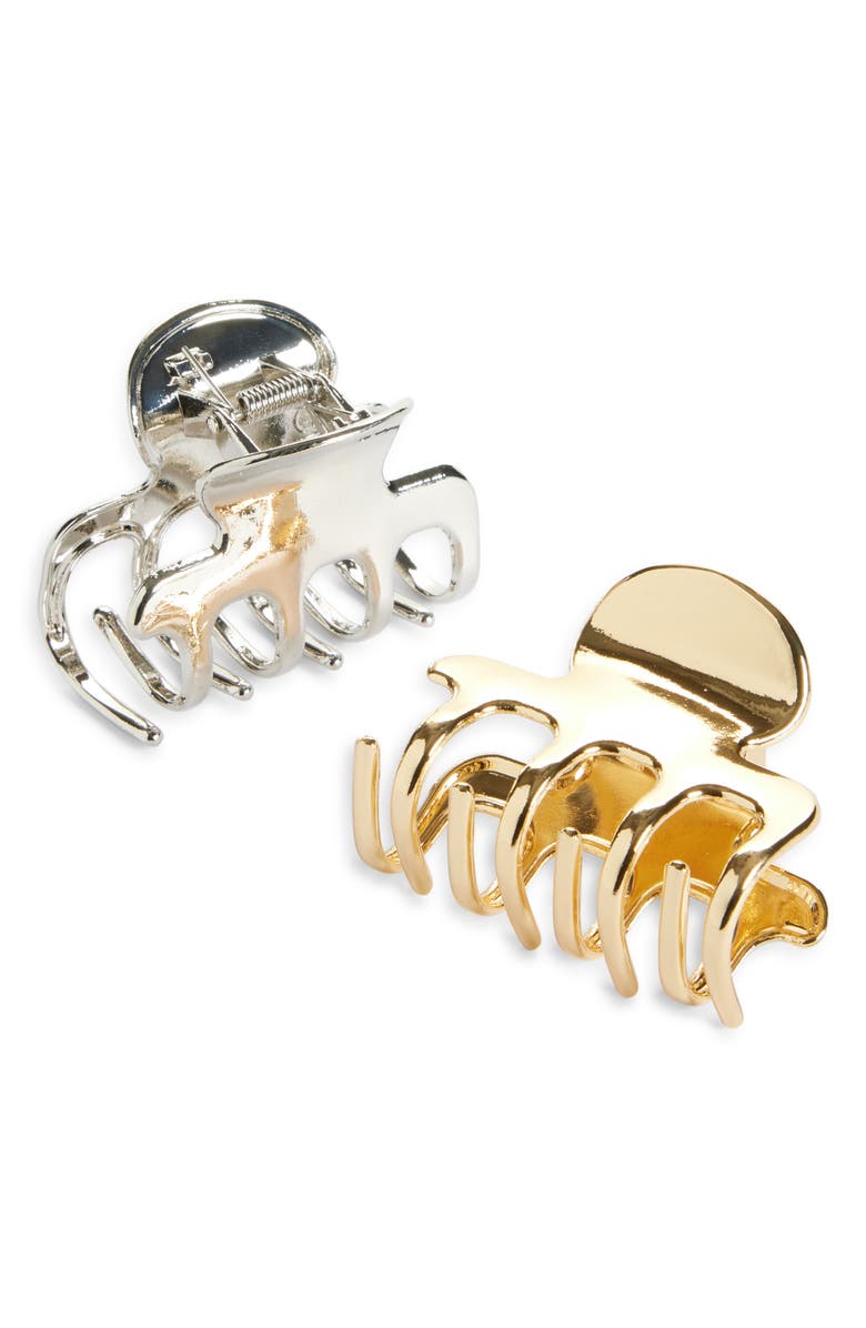 Tasha Assorted 2-Pack Mini Jaw Clips, Main, color, Gold Silver