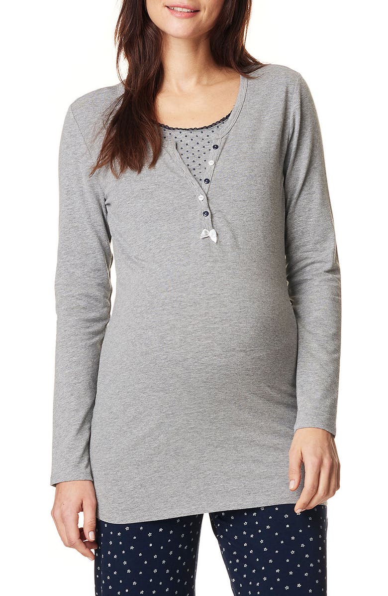 Noppies Feline Henley Maternity/Nursing Tee, Main, color,