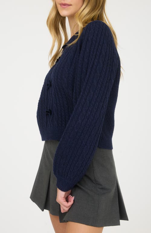Blu Pepper Ribbon Crewneck Sweater In Blue