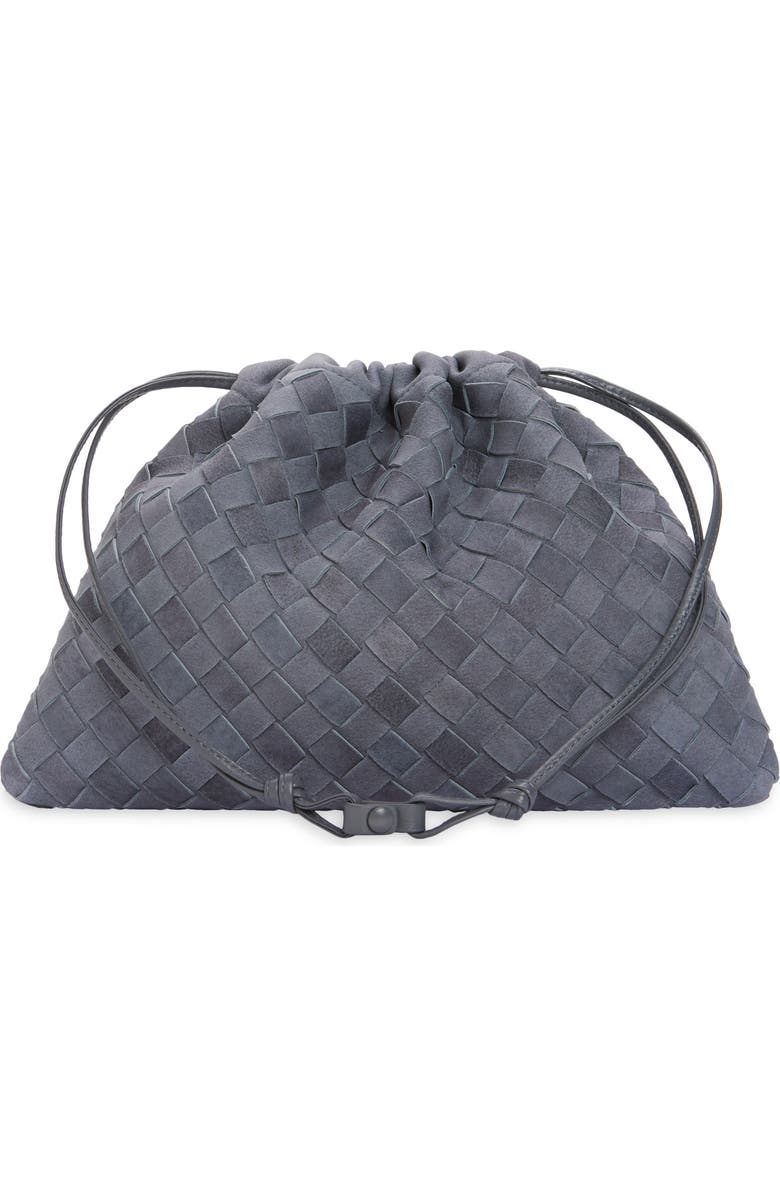 Bottega Veneta Large Dustbag Intrecciato Suede Shoulder Bag, Alternate, color, 4545 Cloudy Ind-Mb
