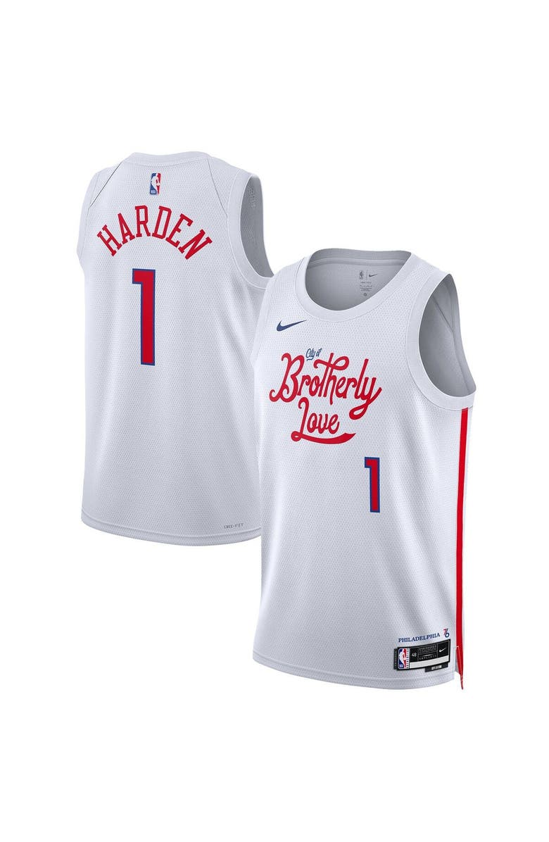 Nike Unisex Nike James Harden White Philadelphia 76ers 2022/23 Swingman Jersey - City Edition, Main, color, 