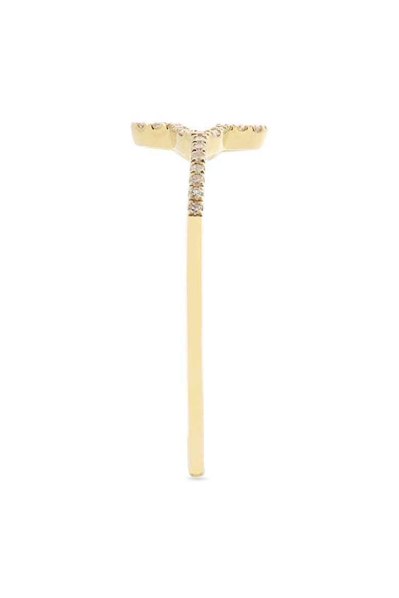 14k Gold Diamond Clover Ring, Alternate, color, YELLOW GOLD