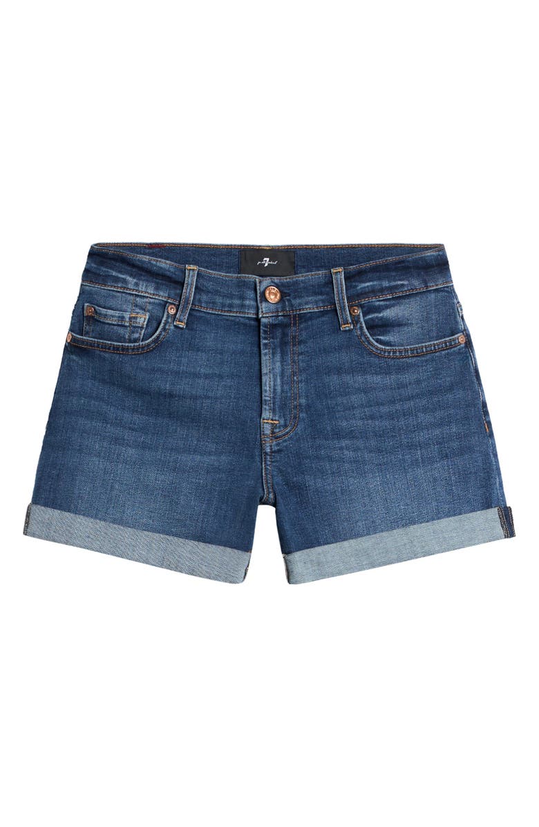 7 For All Mankind Midroll Stretch Denim Shorts, Alternate, color, Vanity