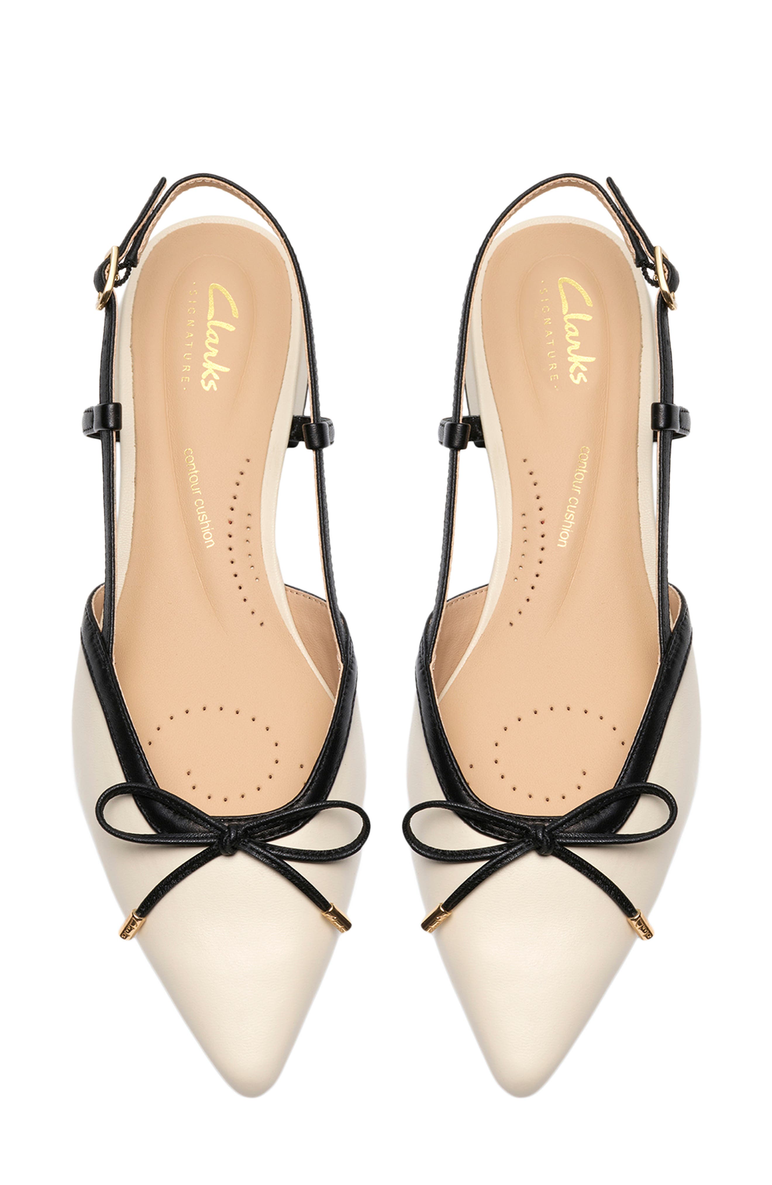 Sensa Bow Slingback Flat, Alternate, color, CREAM LEATHER