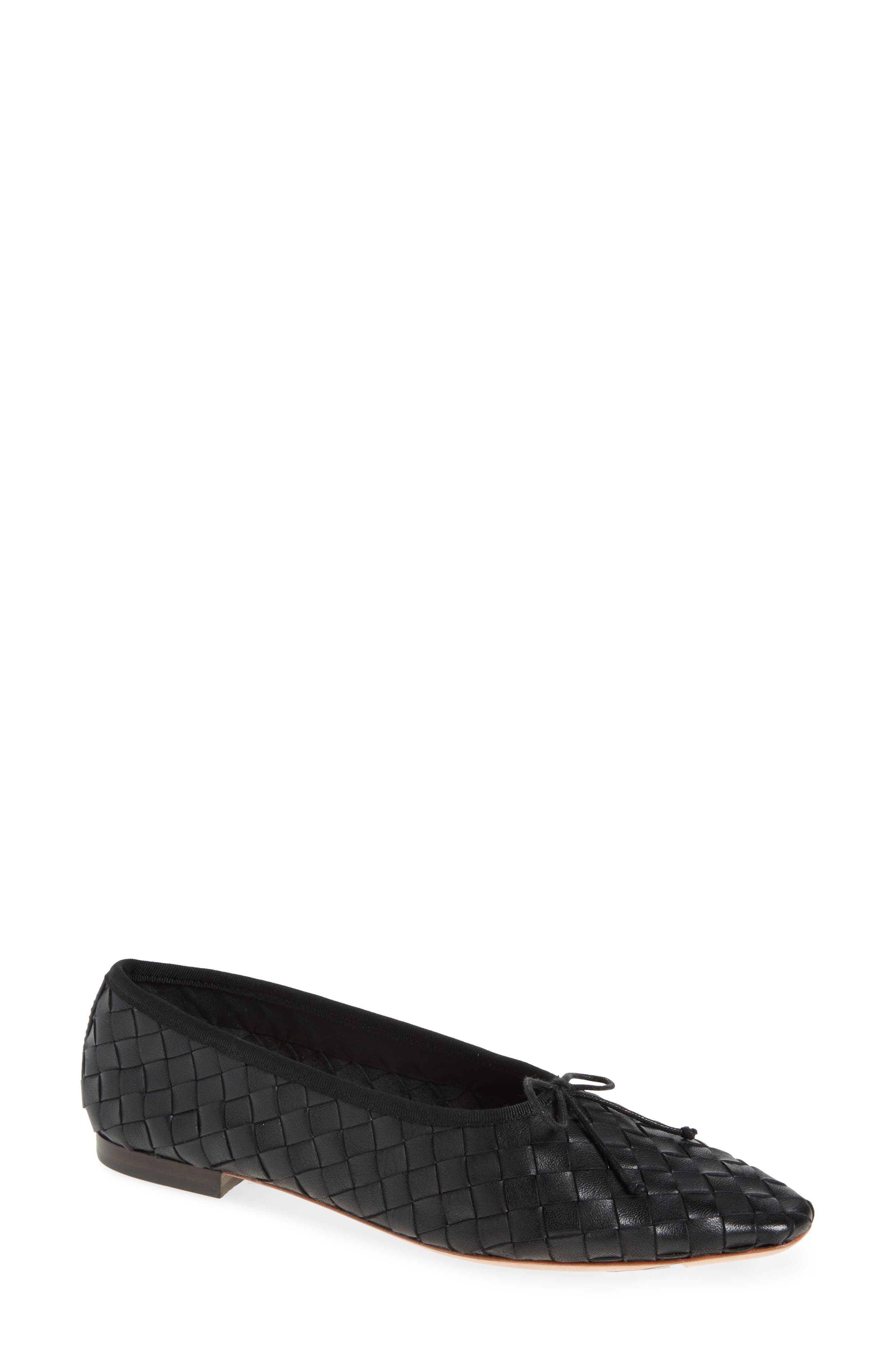Loeffler Randall Landry Woven Ballet Flat, Main, color, Black