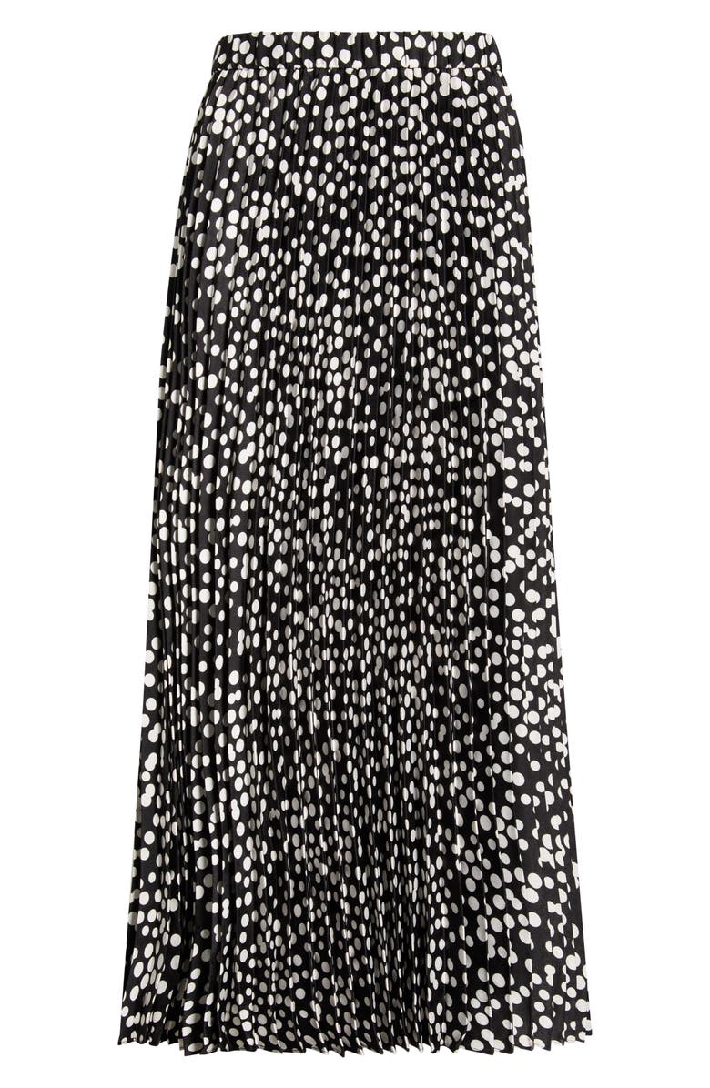 Halogen<sup>®</sup> Pleated Polka Dot Elastic Waist Skirt, Alternate, color, Rich Black