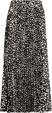Halogen® Pleated Polka Dot Elastic Waist Skirt