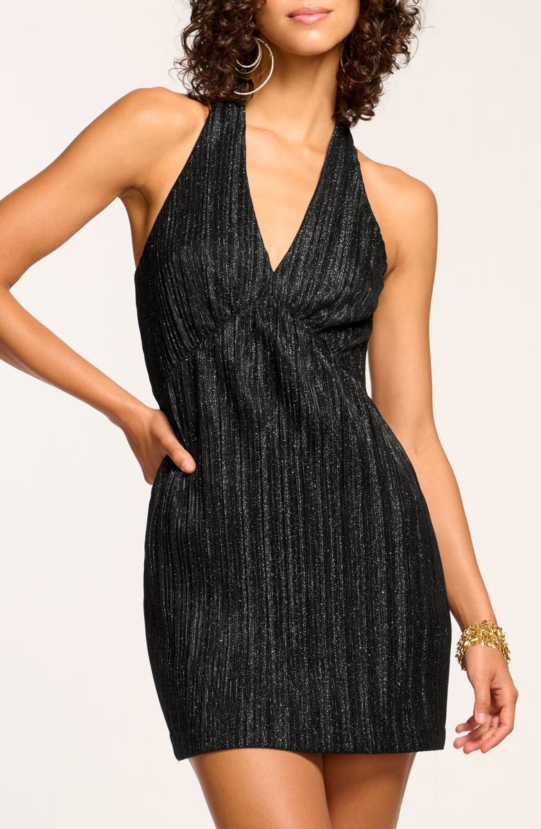 Ramy Brook Madi Metallic Halter Minidress, Alternate, color,