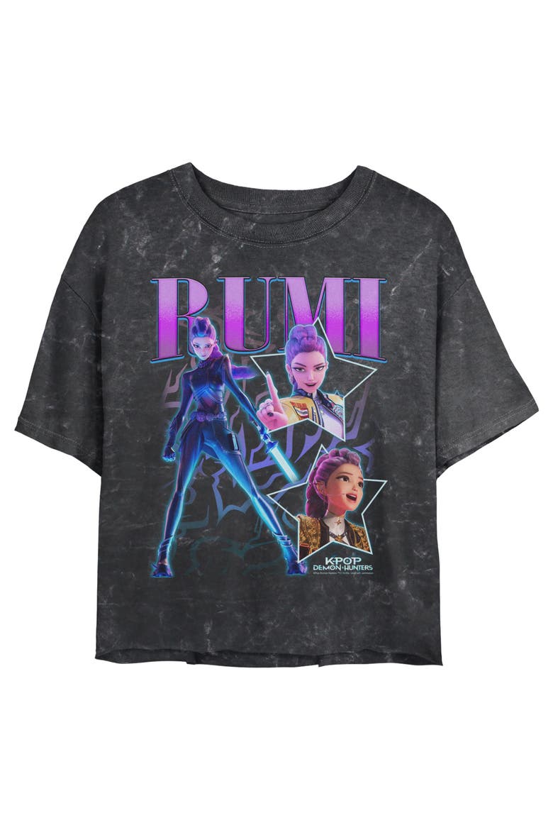Junior's KPop Demon Hunters Rumi Pop Idol Stars Logo  Graphic T-Shirt, Main, color, Black