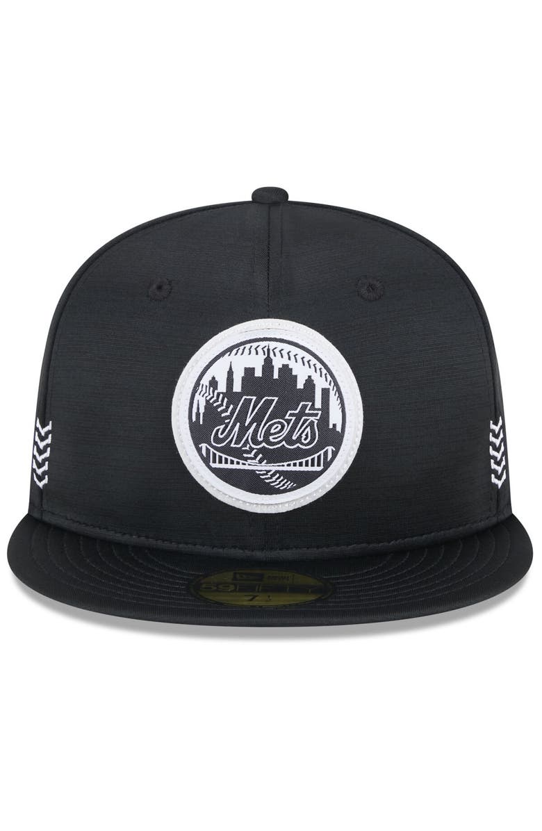 New Era Men's New Era  Black New York Mets 2024 Clubhouse 59FIFTY Fitted Hat, Alternate, color, 