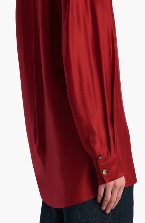 Khaite Auryn Button-down Twill Top In Red