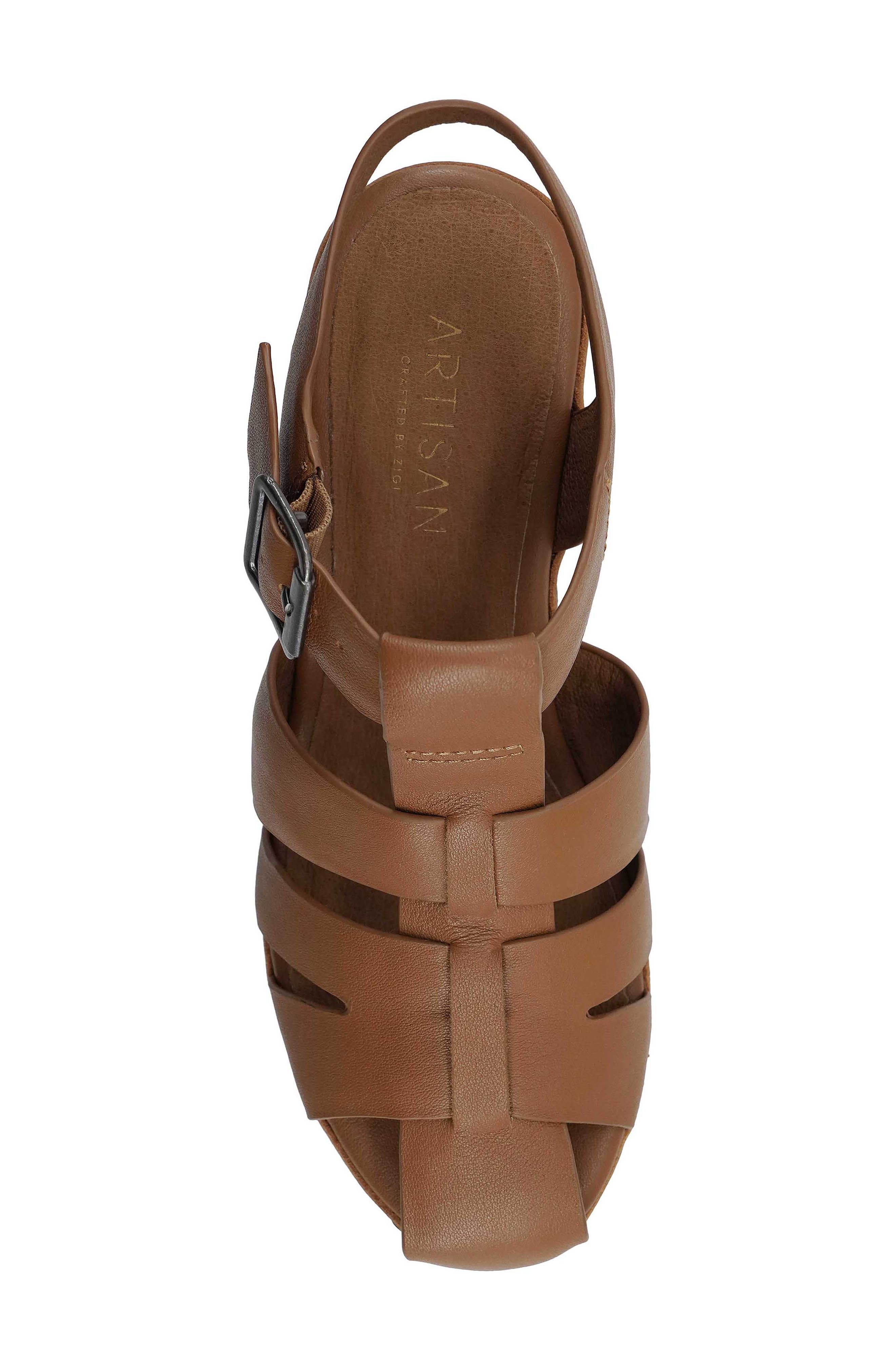 Artisan Crafted By Zigi Lorenza Platform Fisherman Sandal, Alternate, color, Tan Leather