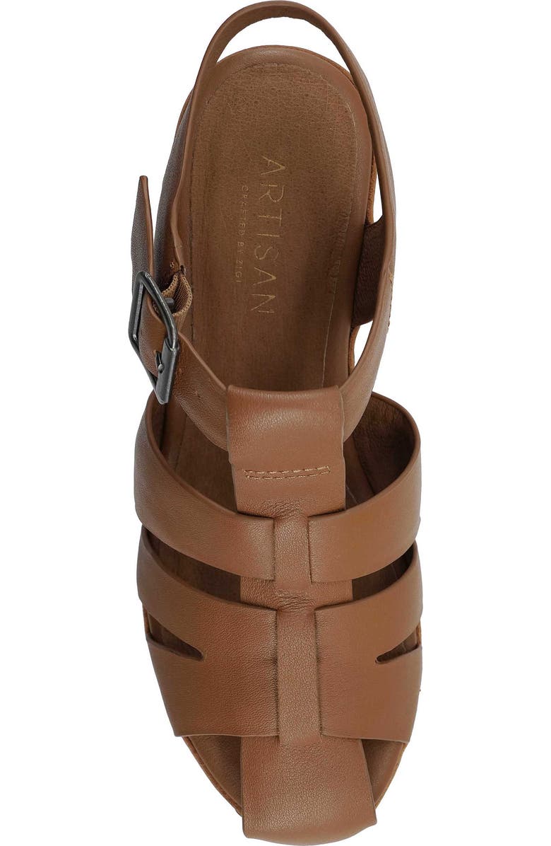 Artisan Crafted By Zigi Lorenza Platform Fisherman Sandal, Alternate, color, Tan Leather