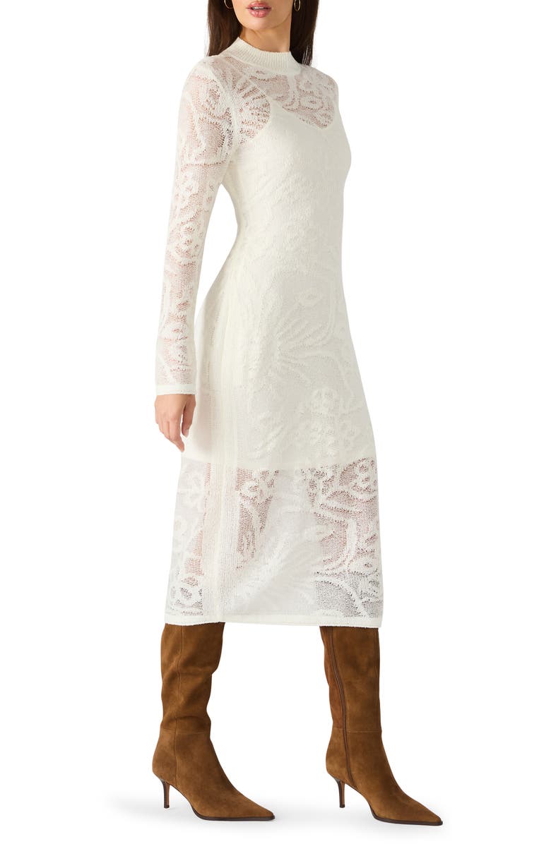 Steve Madden Illie Long Sleeve Sweater Dress, Alternate, color, Antique White