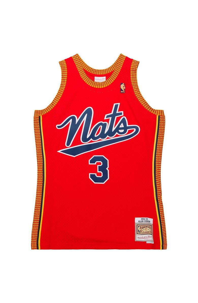 Mitchell & Ness Men's Mitchell & Ness Allen Iverson Red Philadelphia 76ers 2004/05 Hardwood Classics Swingman Jersey, Alternate, color, Red