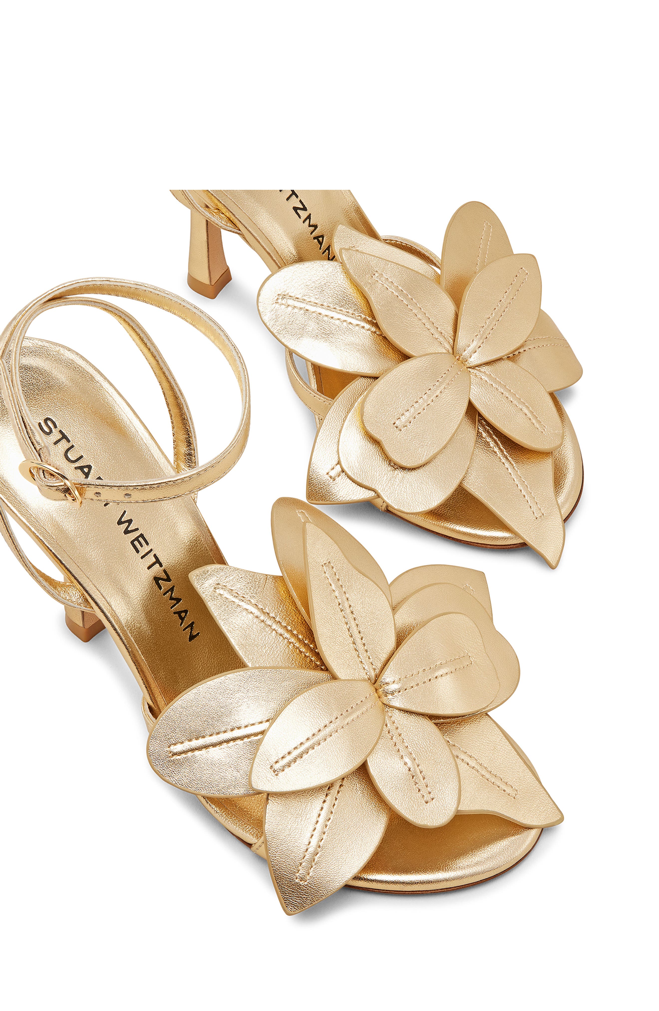 Stuart Weitzman Paradise 100 Sandal, Alternate, color, Golden