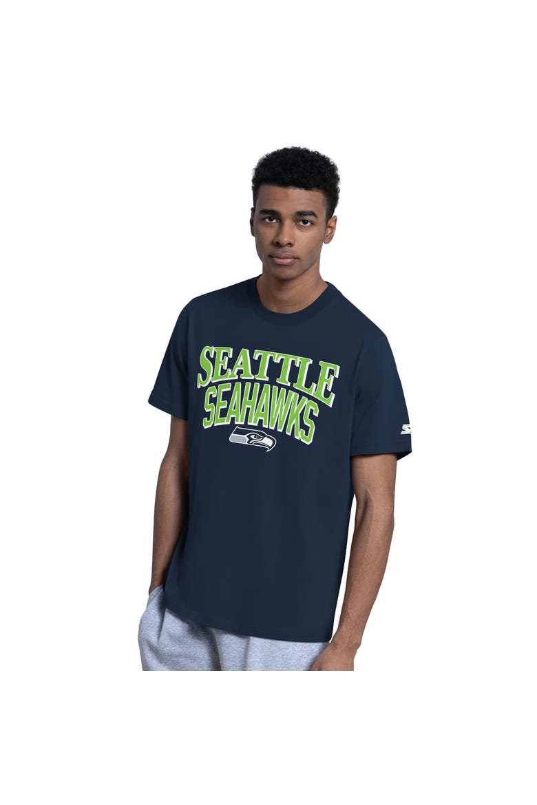 Men's Starter  College Navy/Heather Gray Seattle Seahawks Two-Pack Logo T-Shirt Set, Alternate, color, College Navy