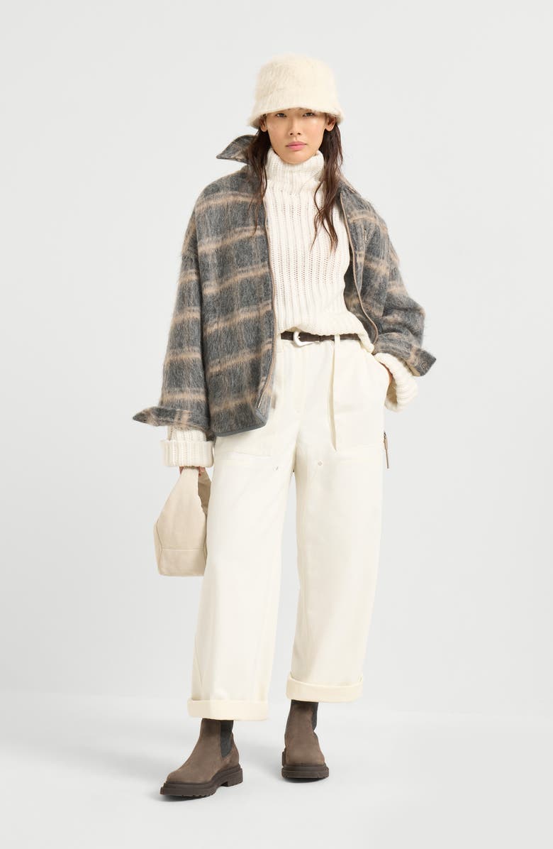 Brunello Cucinelli Utility track trousers, Alternate, color, Panama