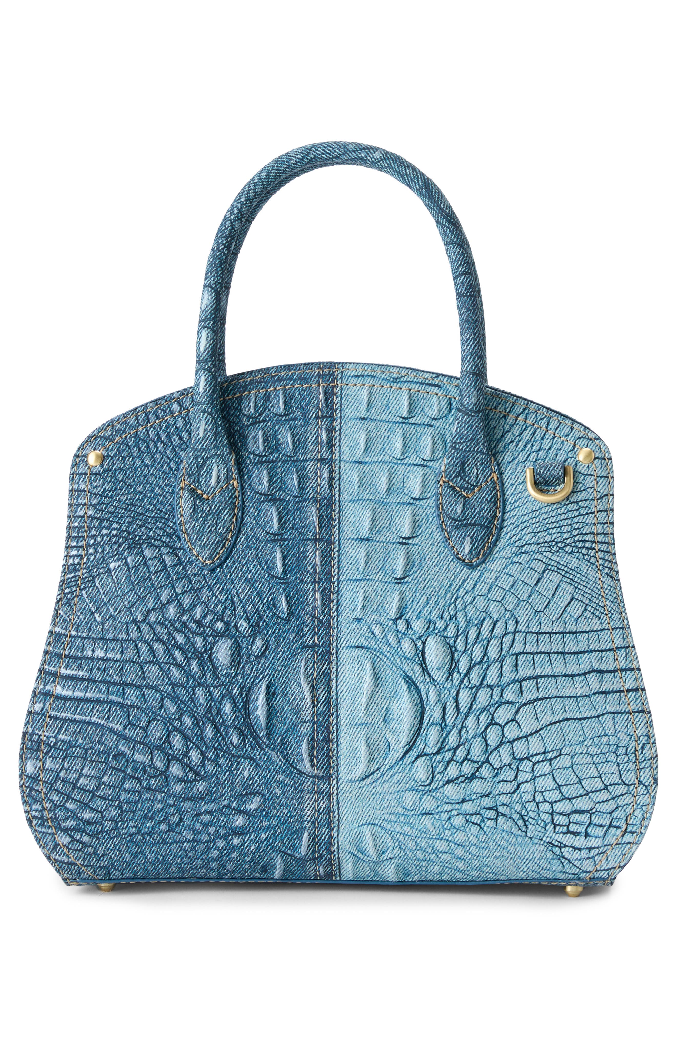 Brahmin Rosetta Croc Embossed Leather Satchel, Alternate, color, 