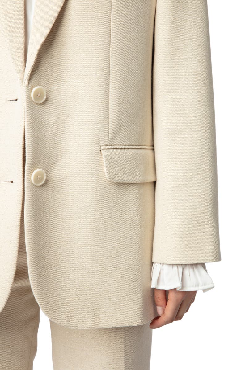 Zadig & Voltaire Viva Shimmer Cotton Blend Blazer, Alternate, color, 
