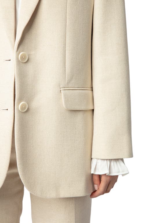 Zadig & Voltaire Viva Shimmer Cotton Blend Blazer In Vanille