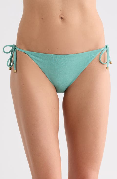 Elle Metallic Side Tie Bikini Bottoms