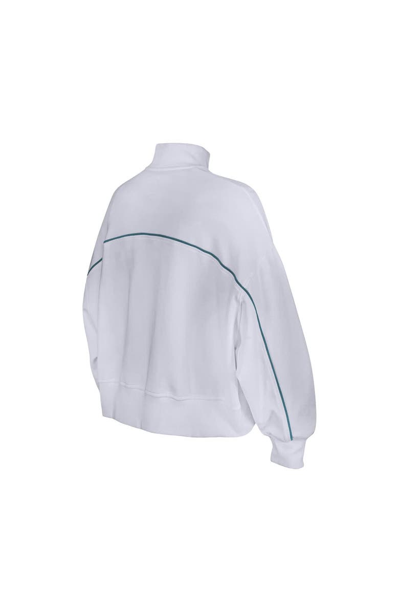 New Era Women's New Era White Philadelphia Eagles Functional Fandom Quarter-Zip Sweatshirt, Alternate, color, White