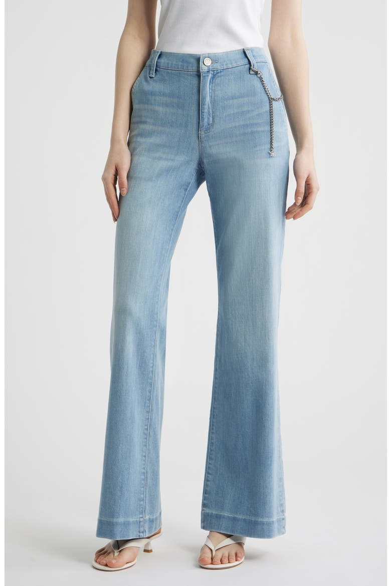 Keren High Waist Wide Leg Cotton Pants, Main, color, LIGHT INDIGO
