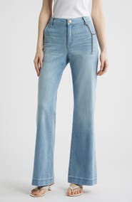 KOBI HALPERIN Keren High Waist Wide Leg Cotton Pants
