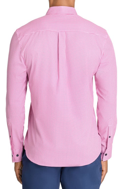 Construct Micro Plaid Woven Long Sleeve In Pink