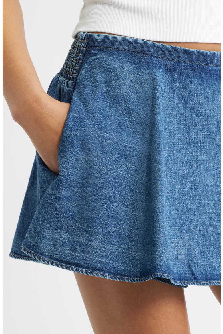Paradise Denim Skort, Alternate, color, MID INDIGO