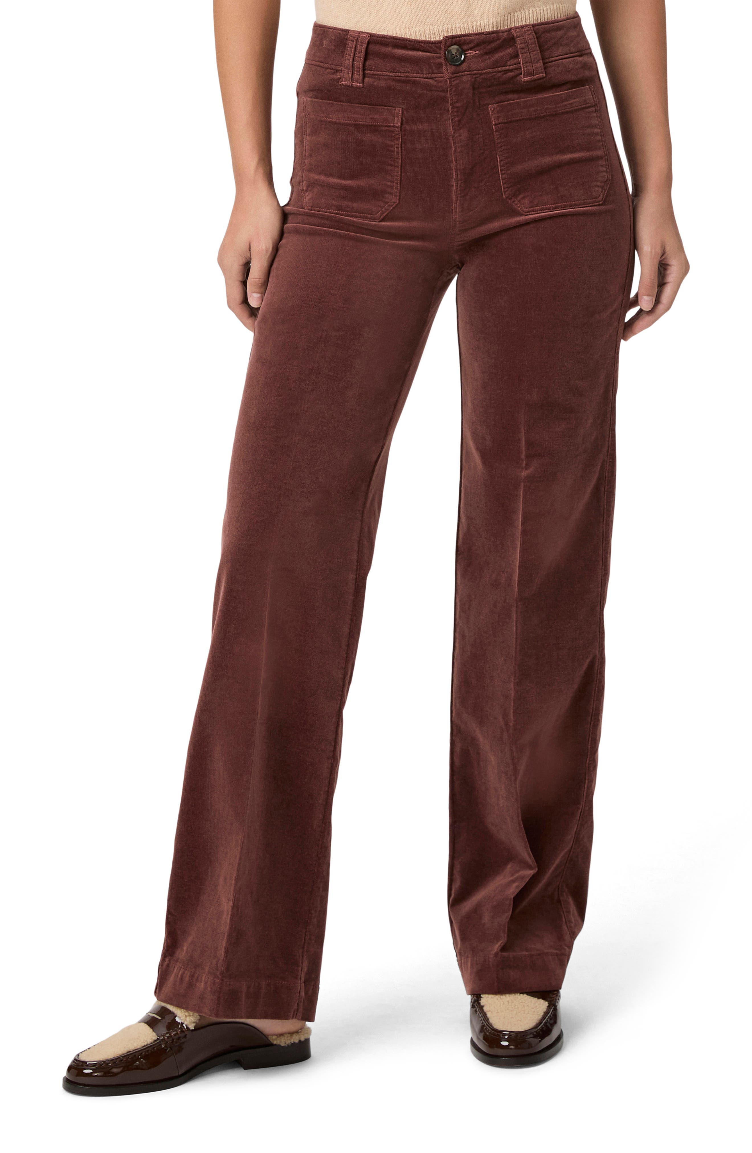 PAIGE Sasha Corduroy High Waist Straight Leg Pants