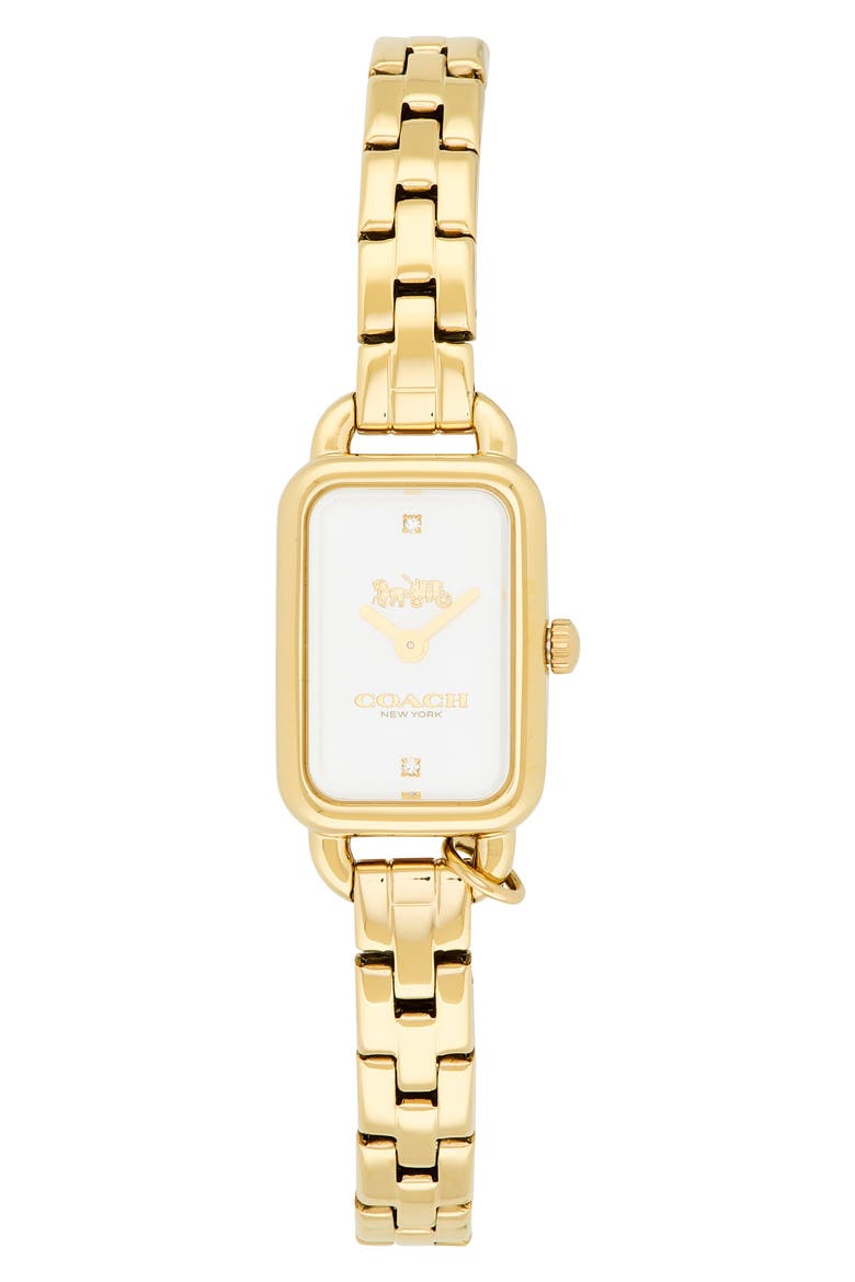 Ludlow Crystal Bracelet Watch, 17mm x 24mm, Main, color, GOLD/ WHITE