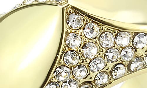 Covet Pavé Cz Beveled Band Ring In Gold