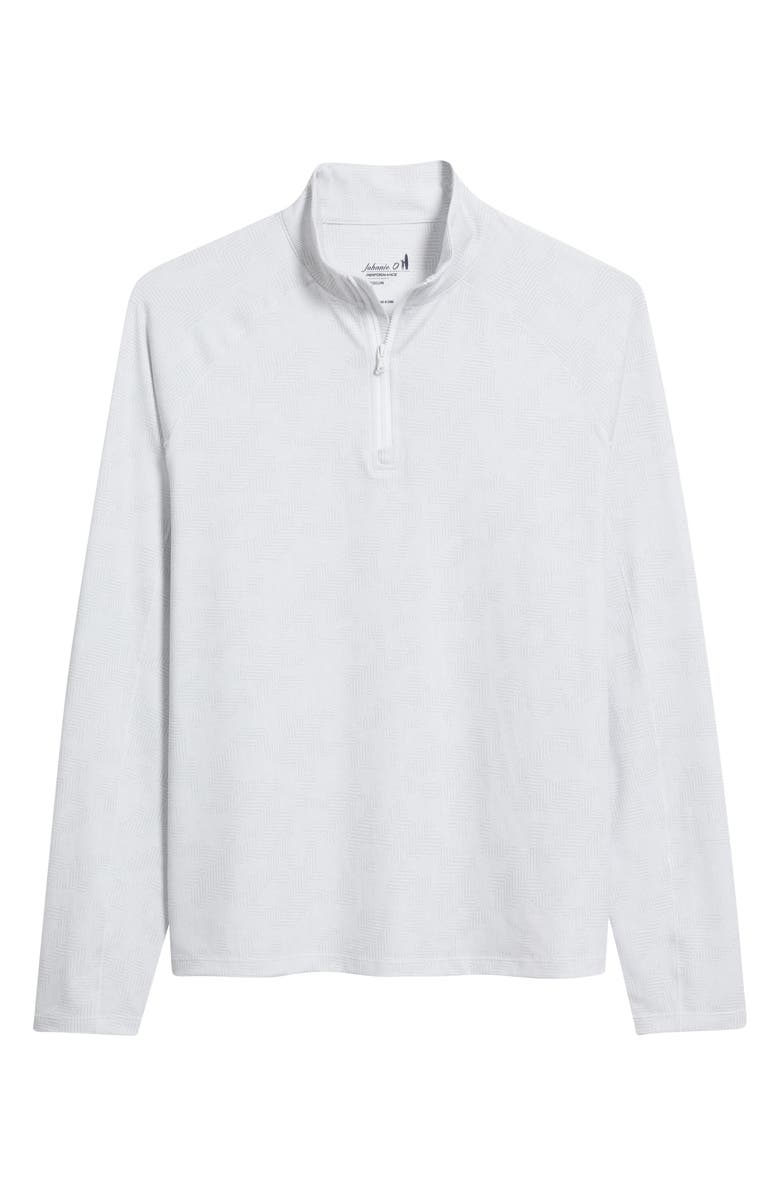 johnnie-O Viktor Waffle Camo Print Quarter Zip Pullover, Alternate, color, White