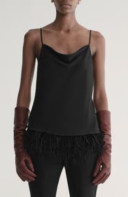 A.L.C. Eliza Feather Trim Satin Camisole