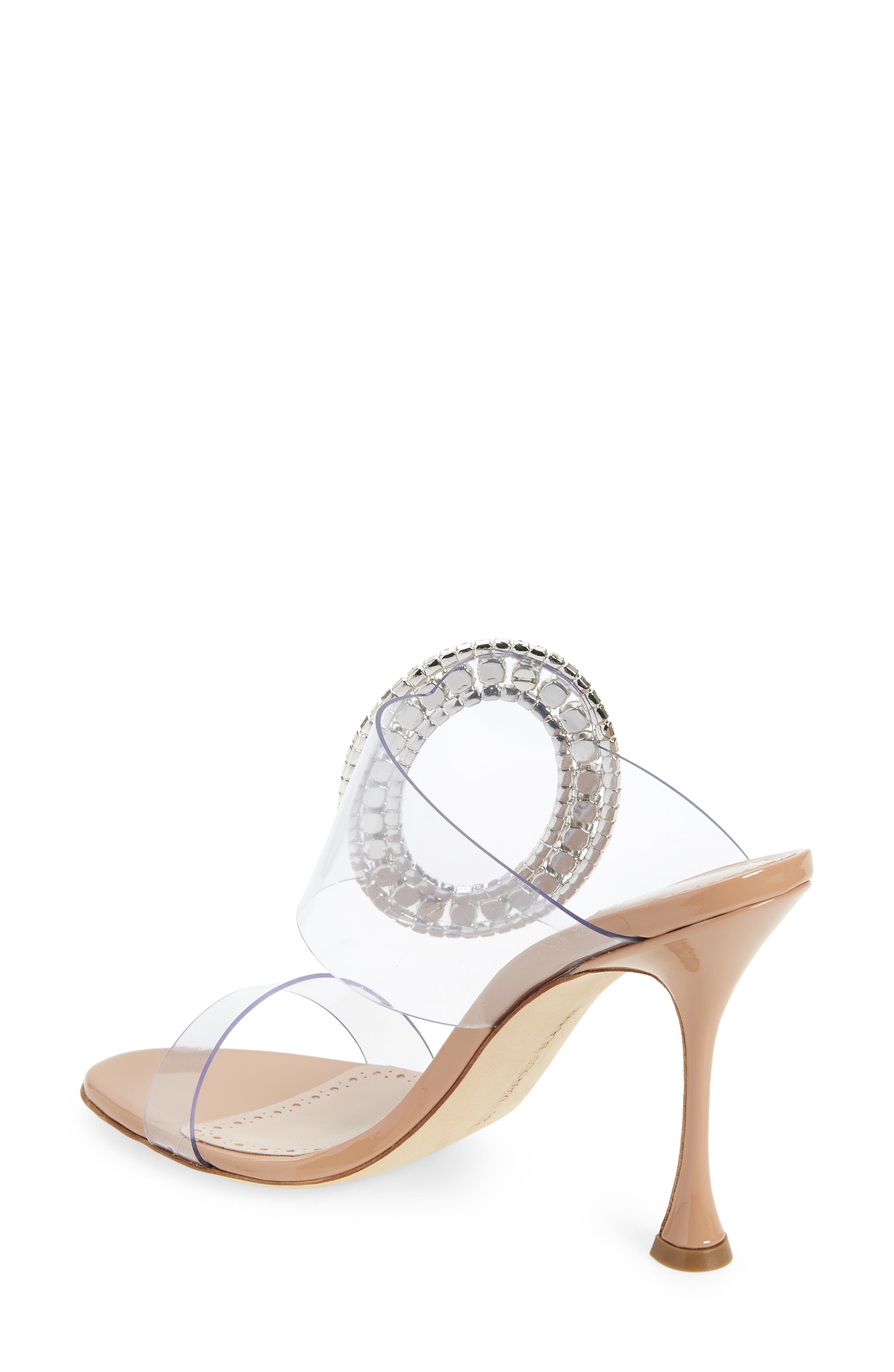 Manolo Blahnik Fibionabi Crystal Buckle Clear Sandal, Alternate, color, 