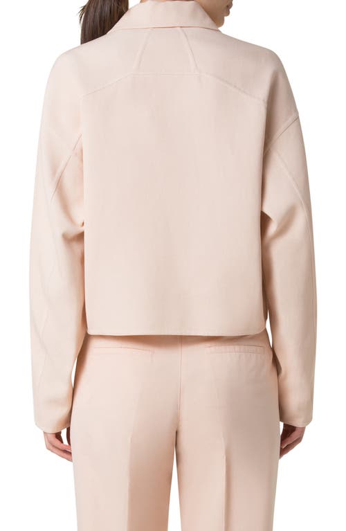 Akris Ander Cotton Double Face Crop Jacket In Seashell