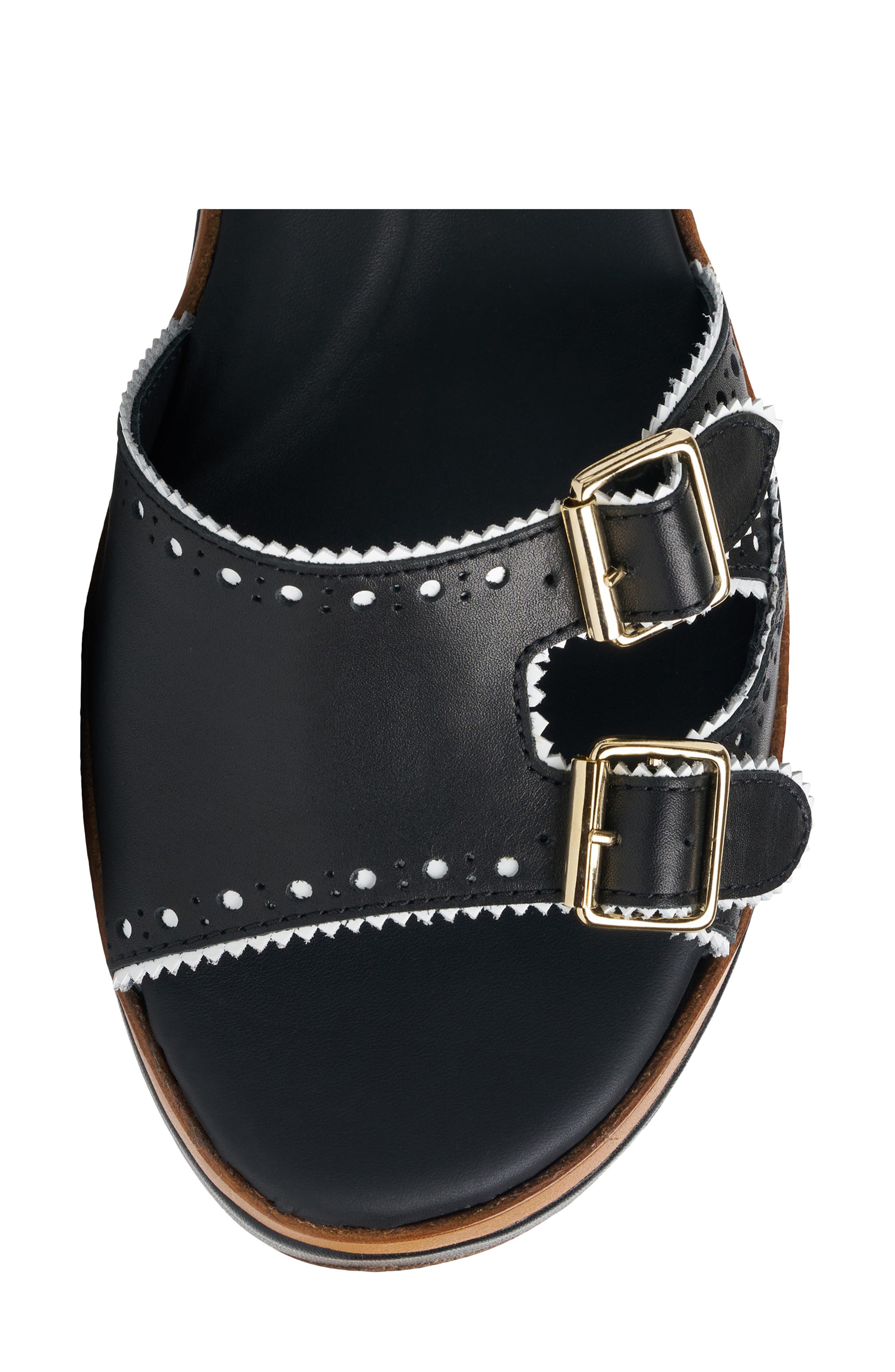 THE OFFICE OF US Miss Gia Leather Platform Sandal, Alternate, color, Black/ White