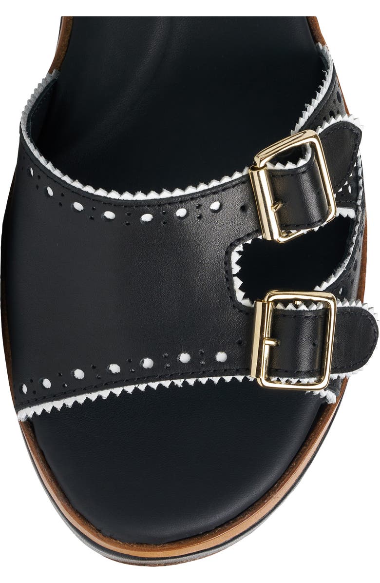 THE OFFICE OF US Miss Gia Leather Platform Sandal, Alternate, color, Black/ White